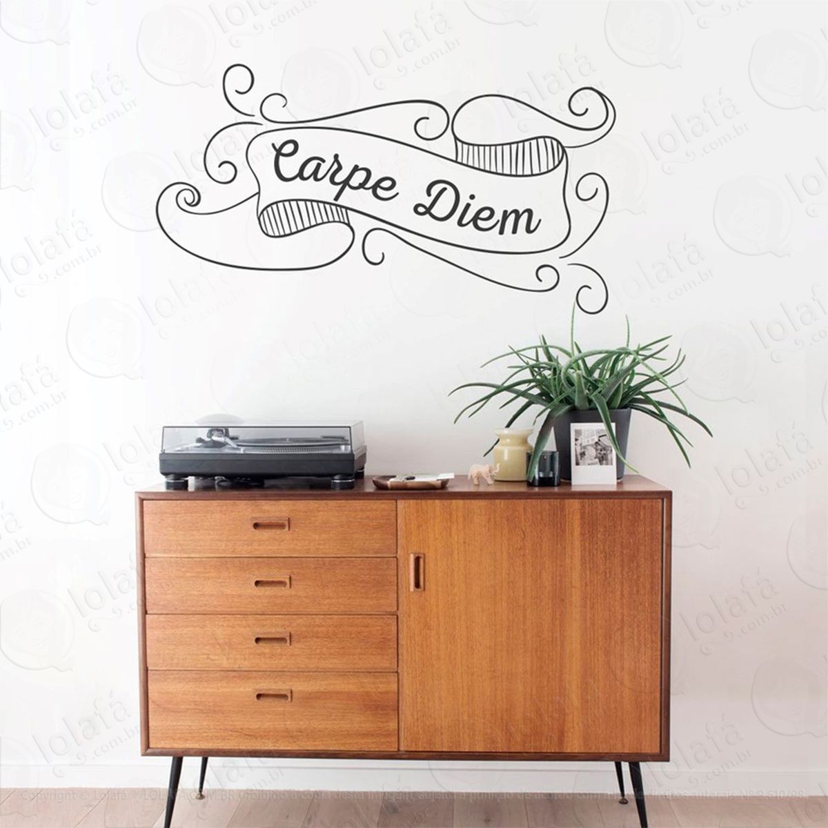 carpe diem adesivo de parede frase personalizada para sala, quarto, porta e vidro - mod:144