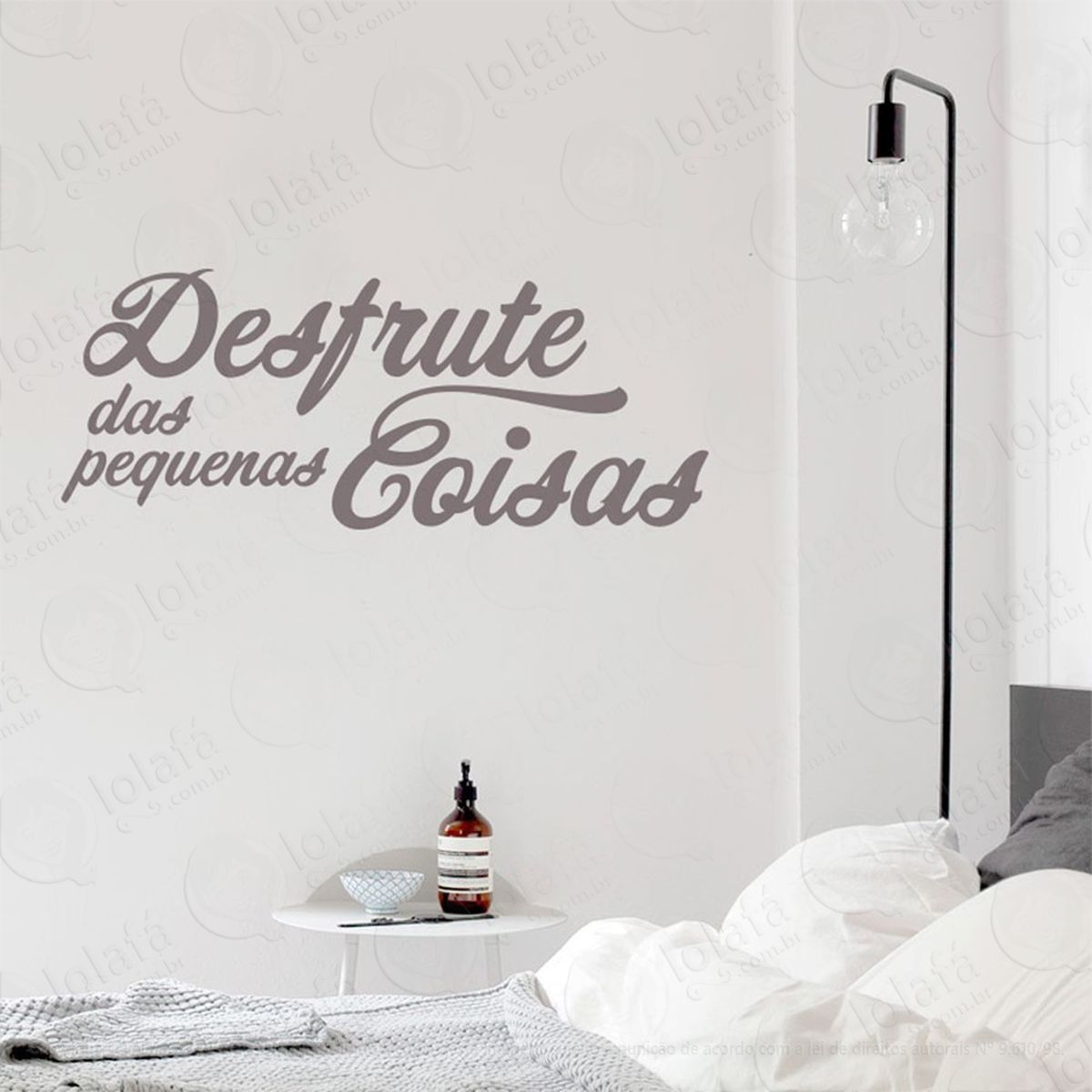 desfrute das adesivo de parede frase personalizada para sala, quarto, porta e vidro - mod:146