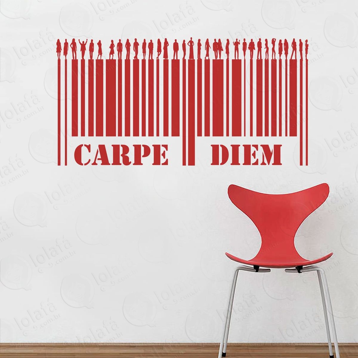 carpe diem adesivo de parede frase personalizada para sala, quarto, porta e vidro - mod:162