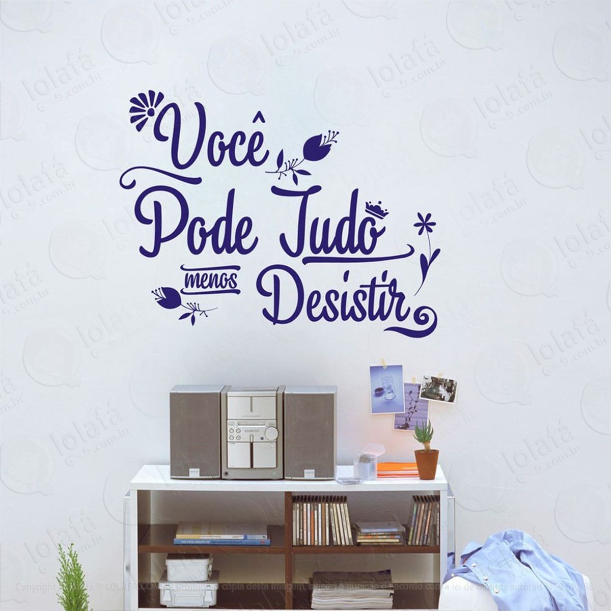 você pode tudo adesivo de parede frase personalizada para sala, quarto, porta e vidro - mod:195