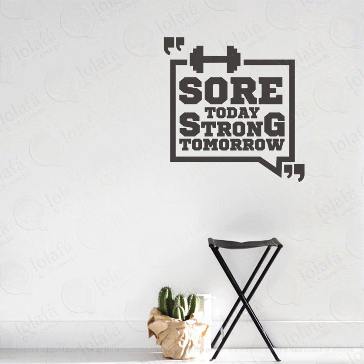 sore today adesivo de parede frase personalizada para sala, quarto, porta e vidro - mod:200