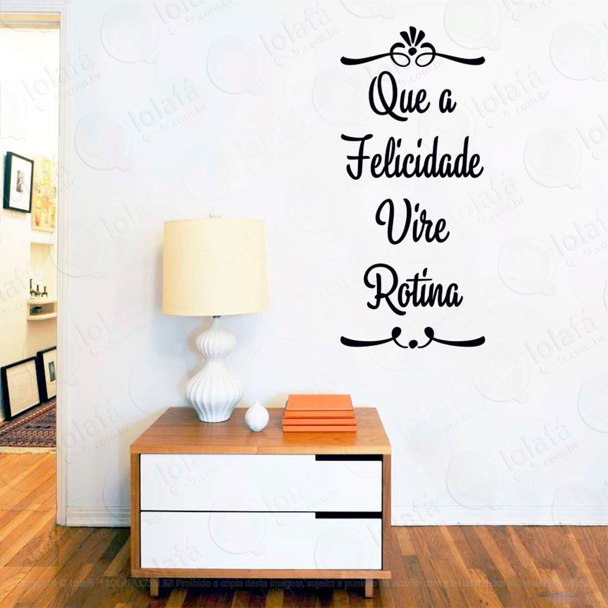 que a felicidade adesivo de parede frase personalizada para sala, quarto, porta e vidro - mod:219