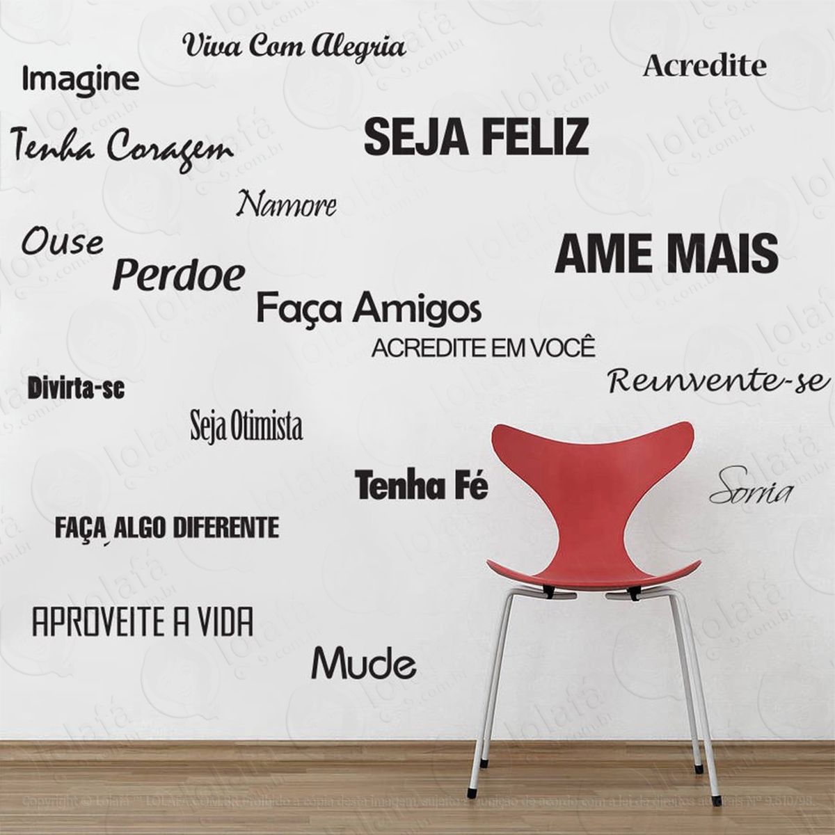 ame mais adesivo de parede frase personalizada para sala, quarto, porta e vidro - mod:229