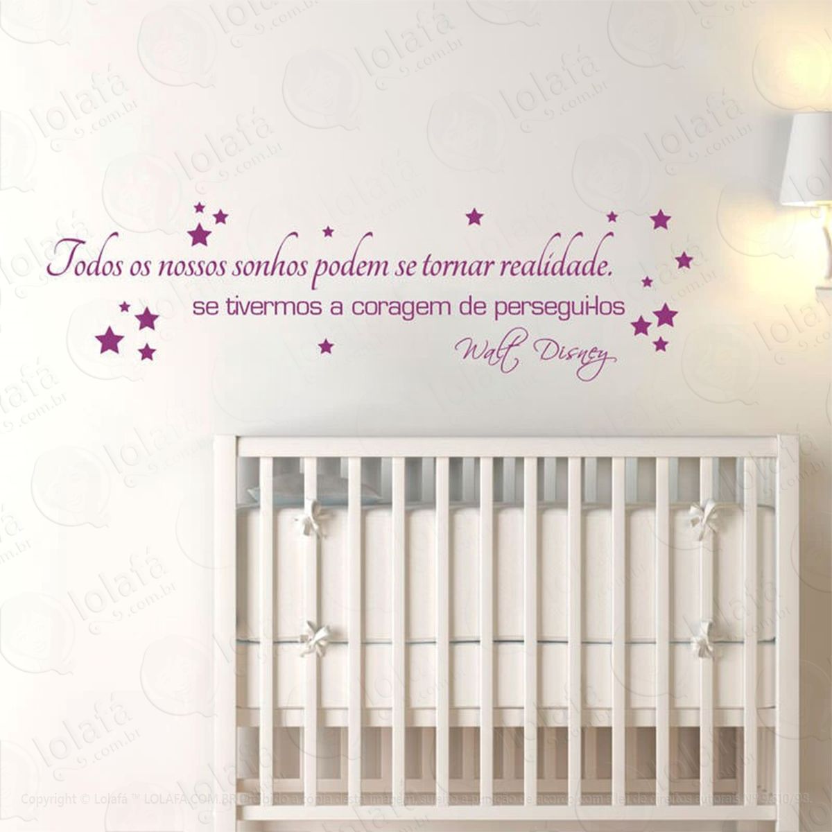 todos os nossos sonhos adesivo de parede frase personalizada para sala, quarto, porta e vidro - mod:238