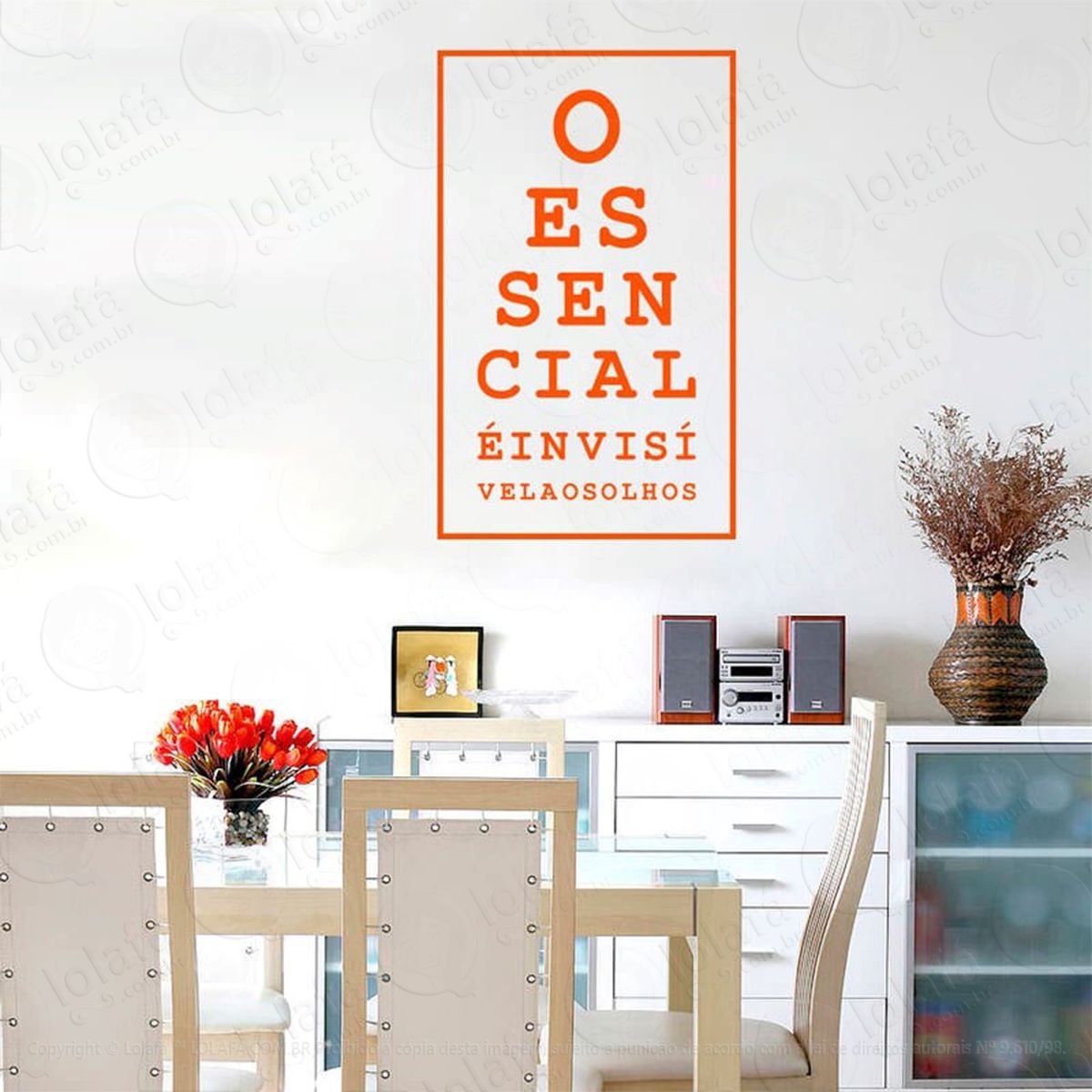 essencial adesivo de parede frase personalizada para sala, quarto, porta e vidro - mod:240