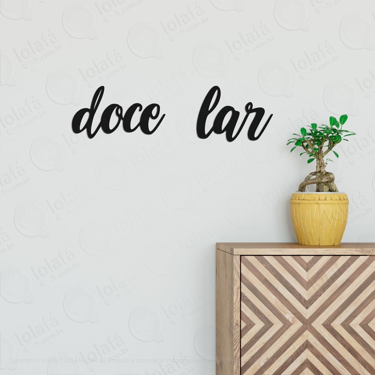 doce lar adesivo de parede frase personalizada para sala, quarto, porta e vidro - mod:260