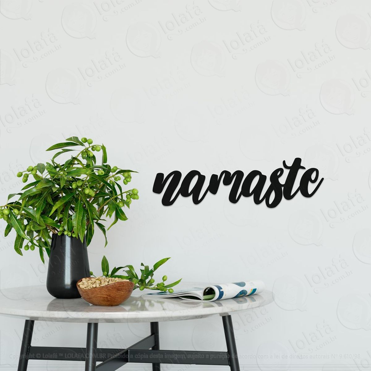 namaste adesivo de parede frase personalizada para sala, quarto, porta e vidro - mod:263