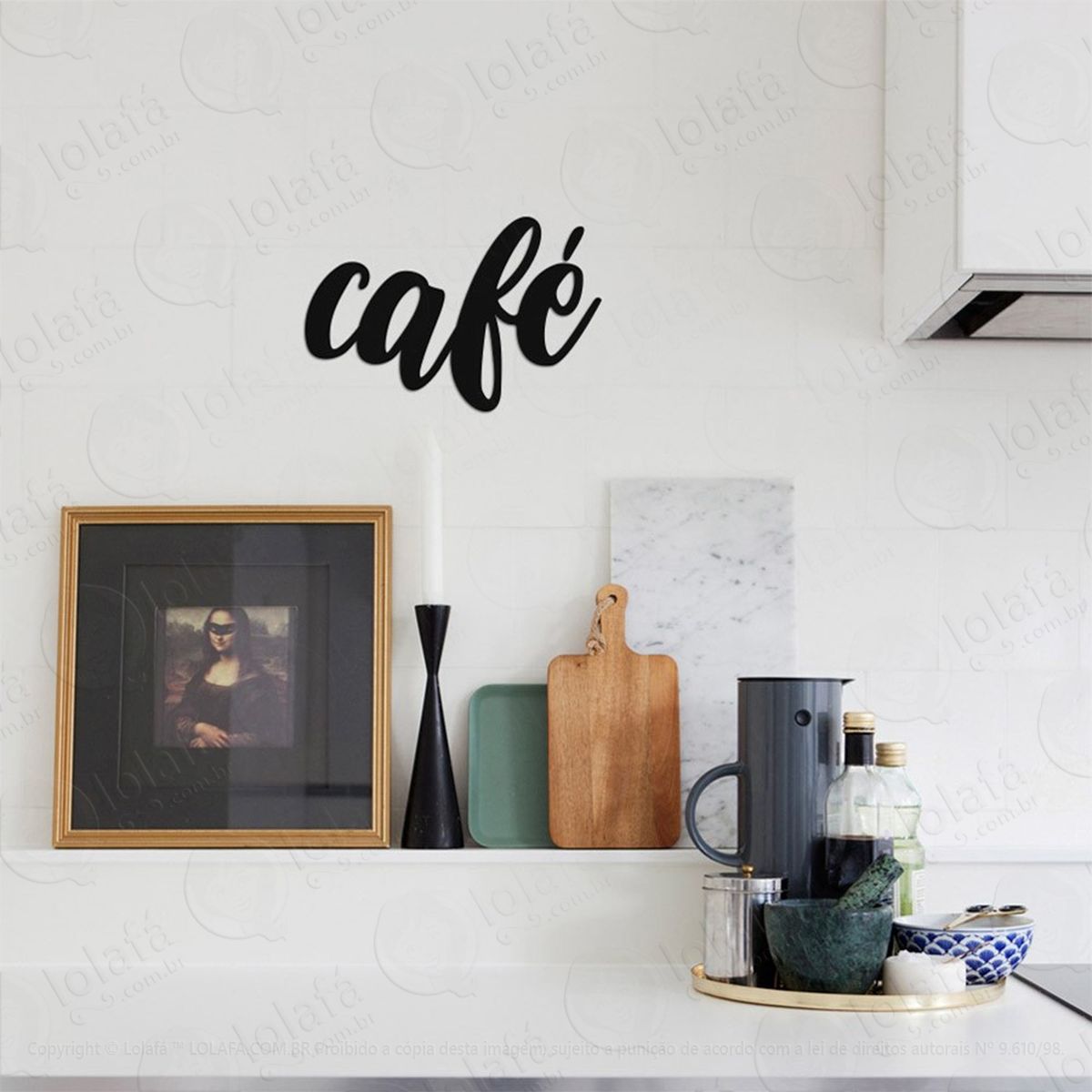 café adesivo de parede frase personalizada para sala, quarto, porta e vidro - mod:266