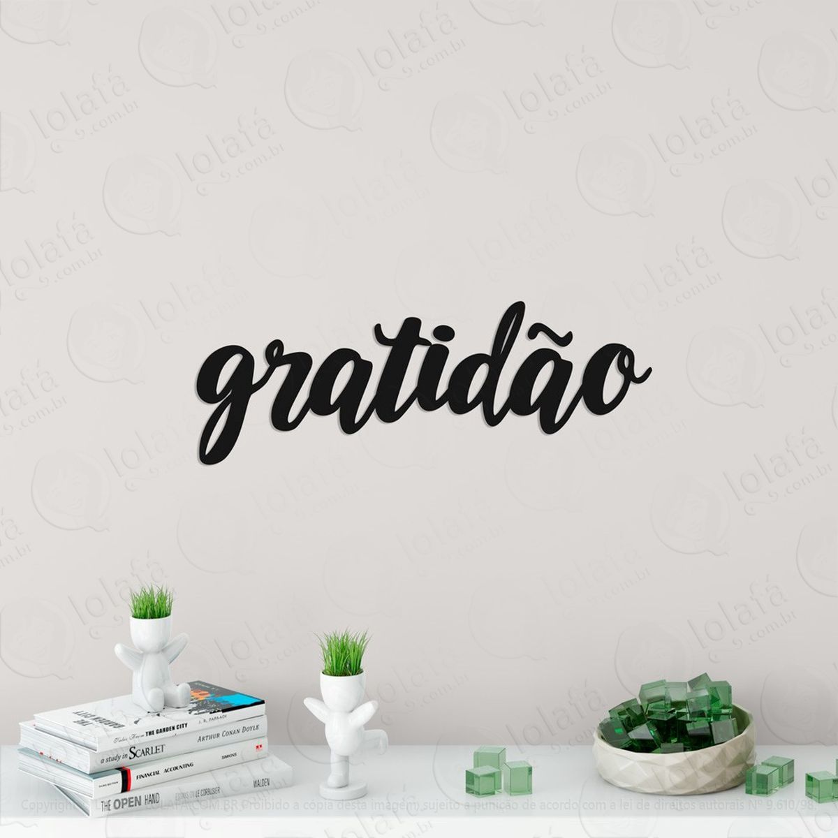 gratidão adesivo de parede frase personalizada para sala, quarto, porta e vidro - mod:268