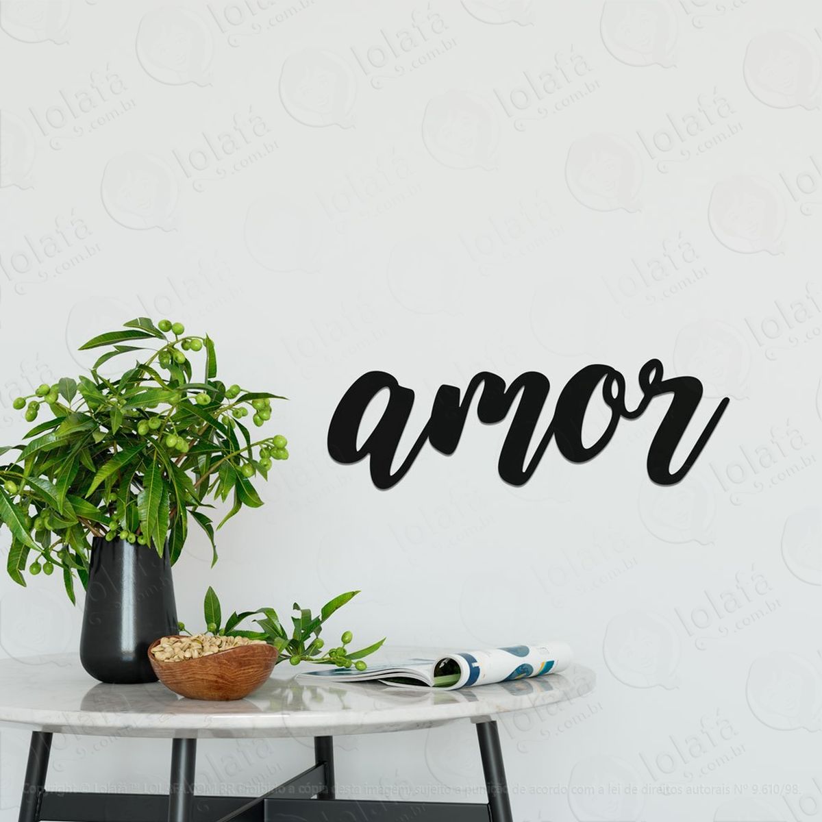 amor adesivo de parede frase personalizada para sala, quarto, porta e vidro - mod:269