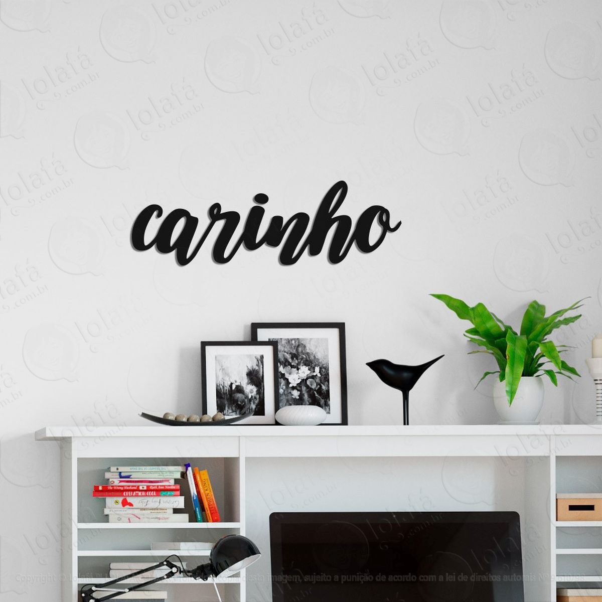 carinho adesivo de parede frase personalizada para sala, quarto, porta e vidro - mod:271