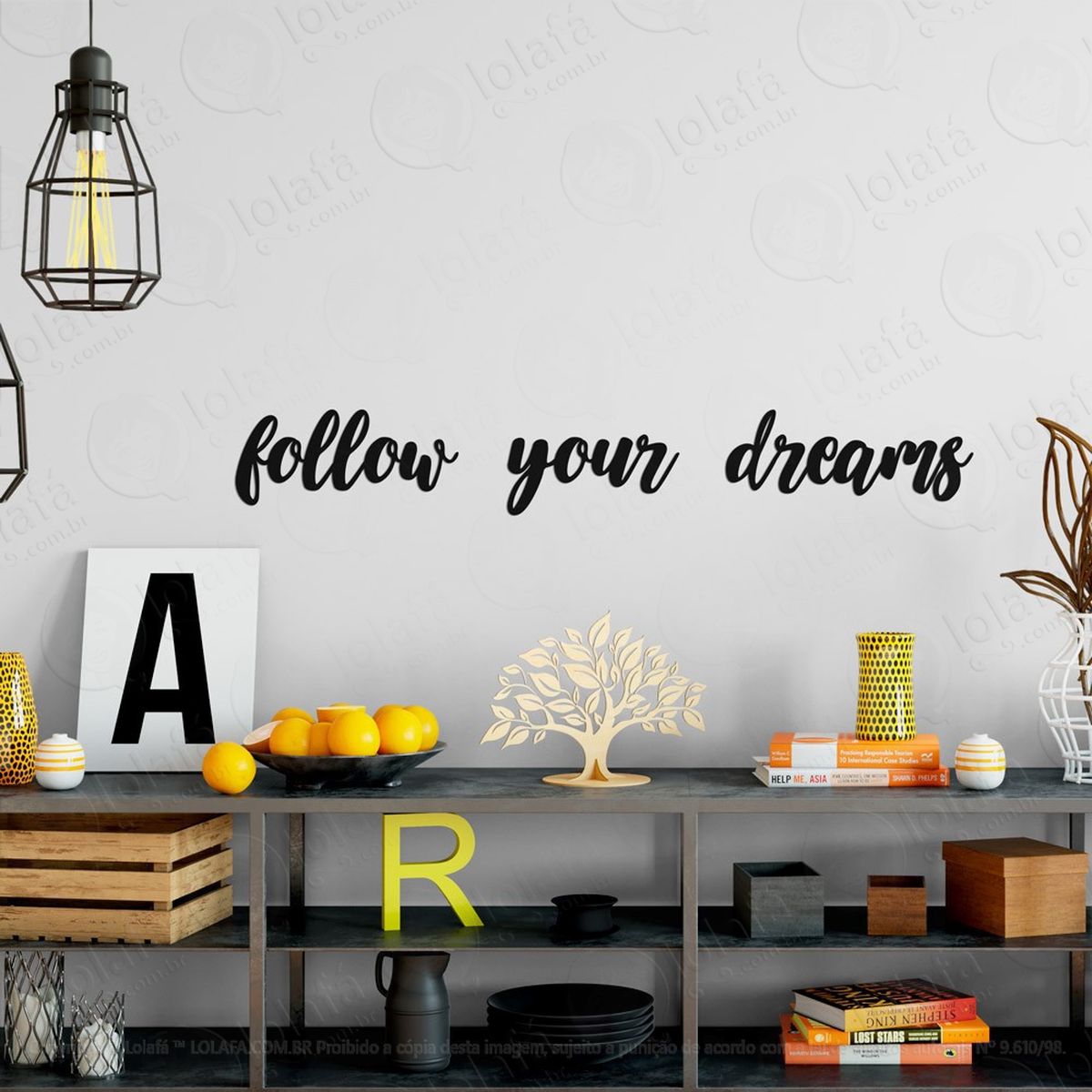 follow your dreams adesivo de parede frase personalizada para sala, quarto, porta e vidro - mod:280