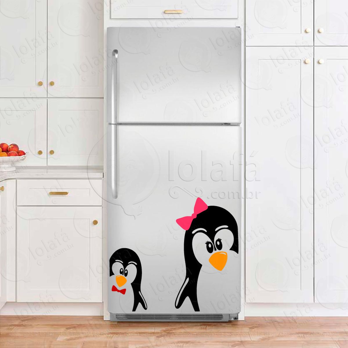 pinguins adesivo para geladeira e frigobar - mod:5