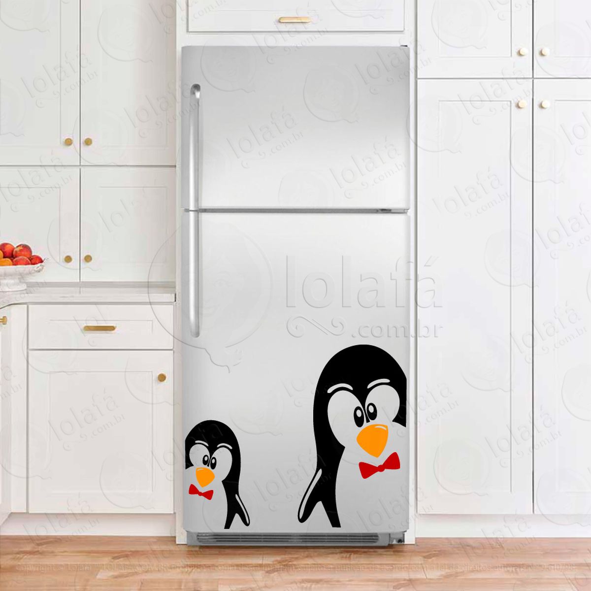 pinguins adesivo para geladeira e frigobar - mod:6