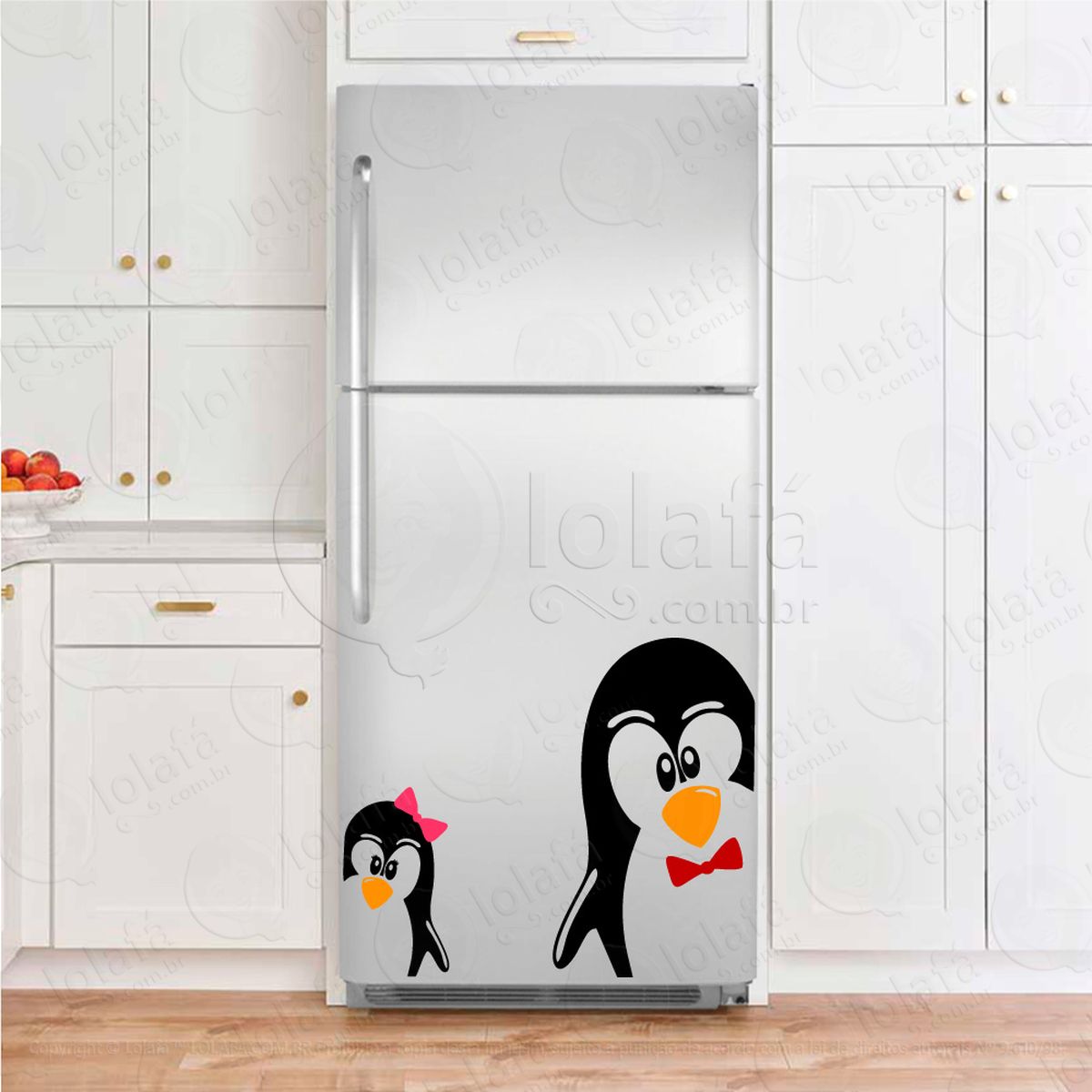 pinguins adesivo para geladeira e frigobar - mod:7