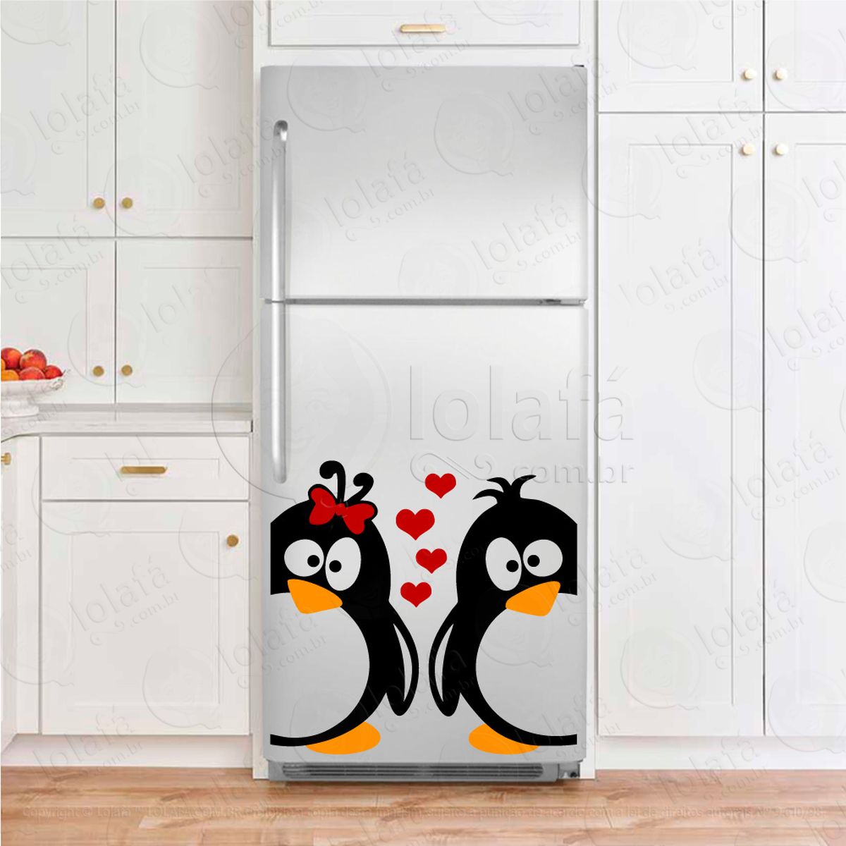 pinguins adesivo para geladeira e frigobar - mod:9