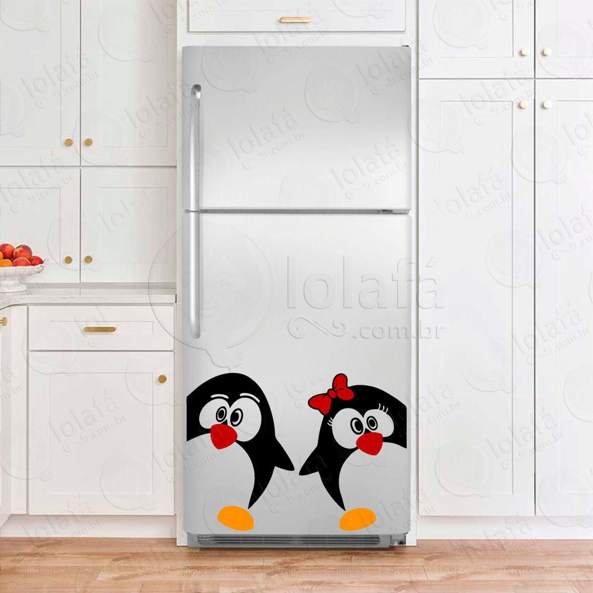 pinguins adesivo para geladeira e frigobar - mod:12