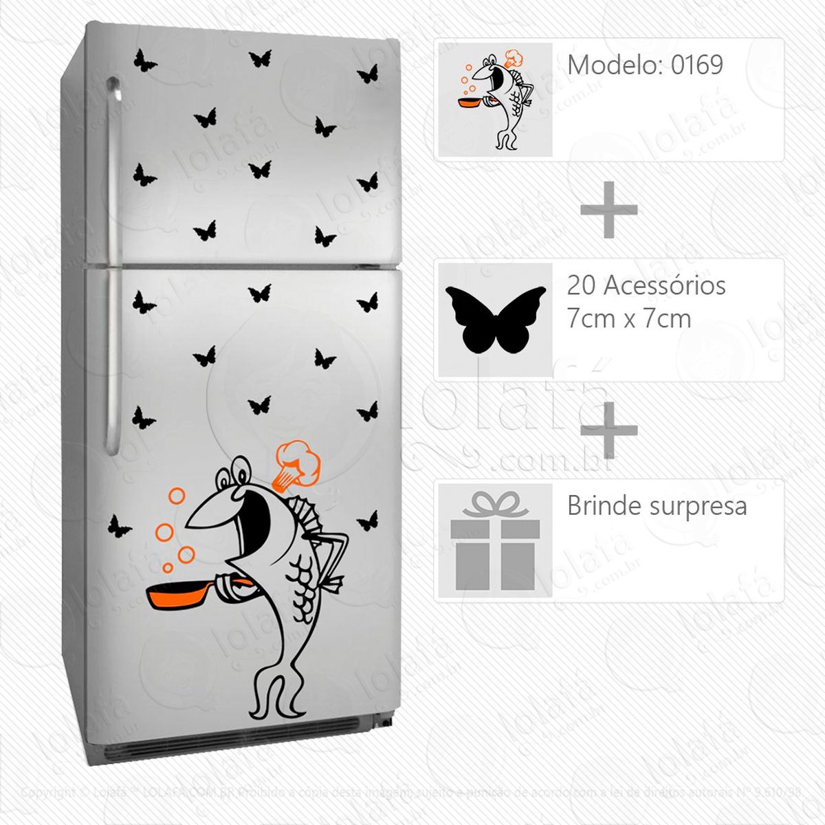 cozinheiro adesivo para geladeira e frigobar - mod:169
