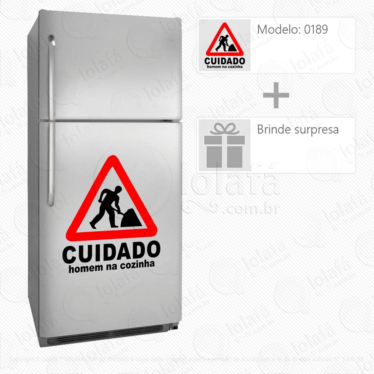 placa adesivo para geladeira e frigobar - mod:189