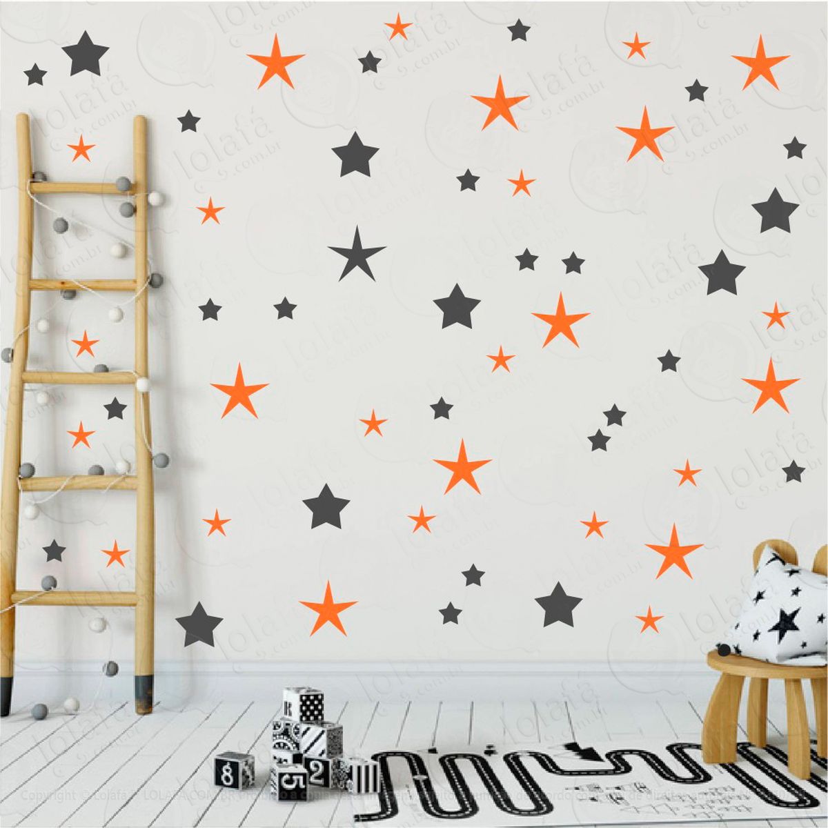 adesivos estrelas 90 peças adesivos para quarto de bebê infantil - mod:15