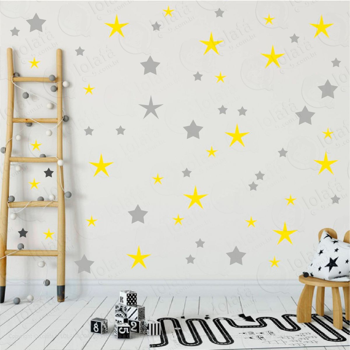 adesivos estrelas 90 peças adesivos para quarto de bebê infantil - mod:19