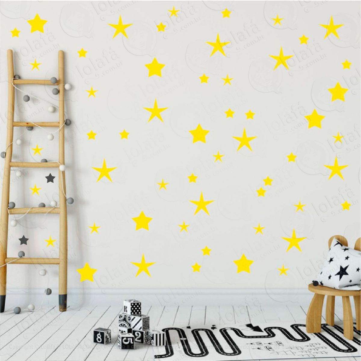 adesivos estrelas 90 peças adesivos para quarto de bebê infantil - mod:25