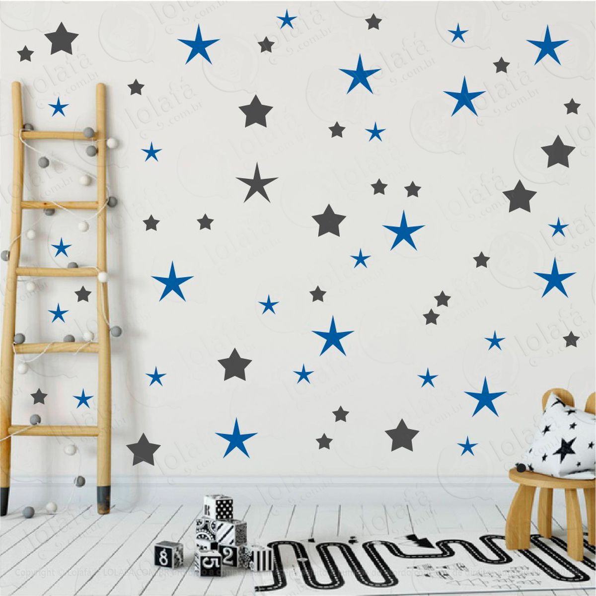 adesivos estrelas 90 peças adesivos para quarto de bebê infantil - mod:27