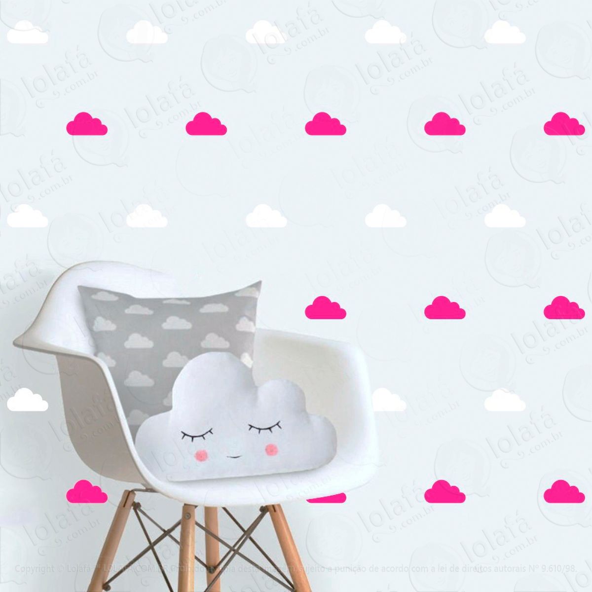 adesivos nuvens 56 peças adesivos para quarto de bebê infantil - mod:85