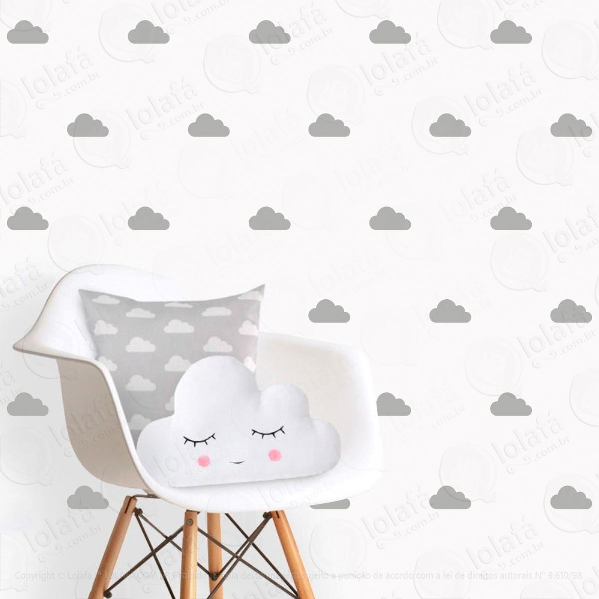 adesivos nuvens 56 peças adesivos para quarto de bebê infantil - mod:87
