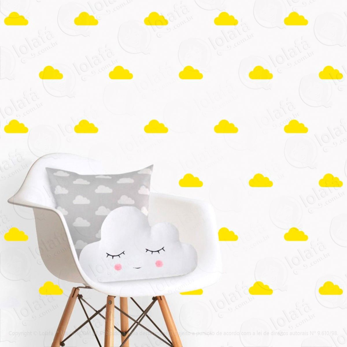 adesivos nuvens 56 peças adesivos para quarto de bebê infantil - mod:88