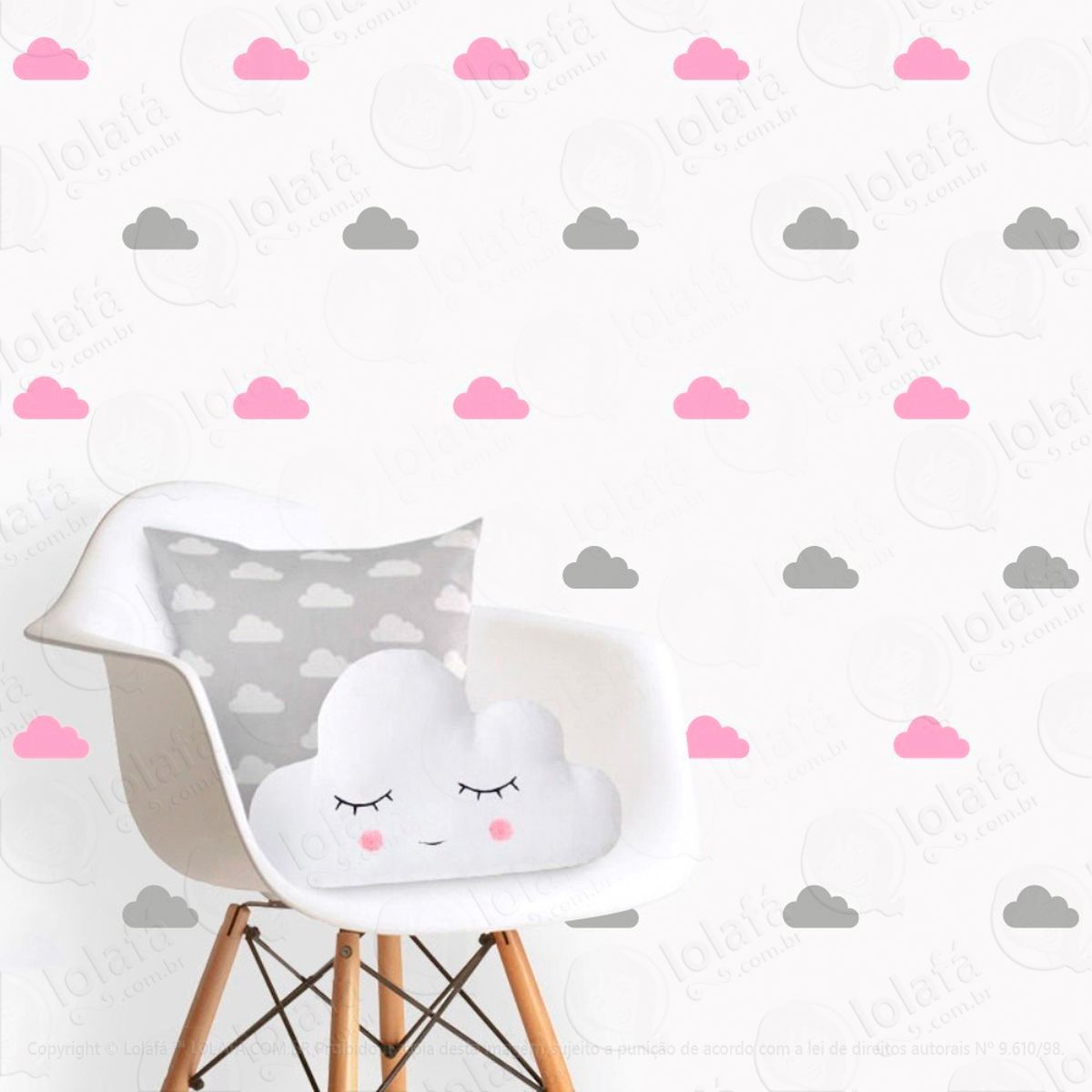 adesivos nuvens 56 peças adesivos para quarto de bebê infantil - mod:90