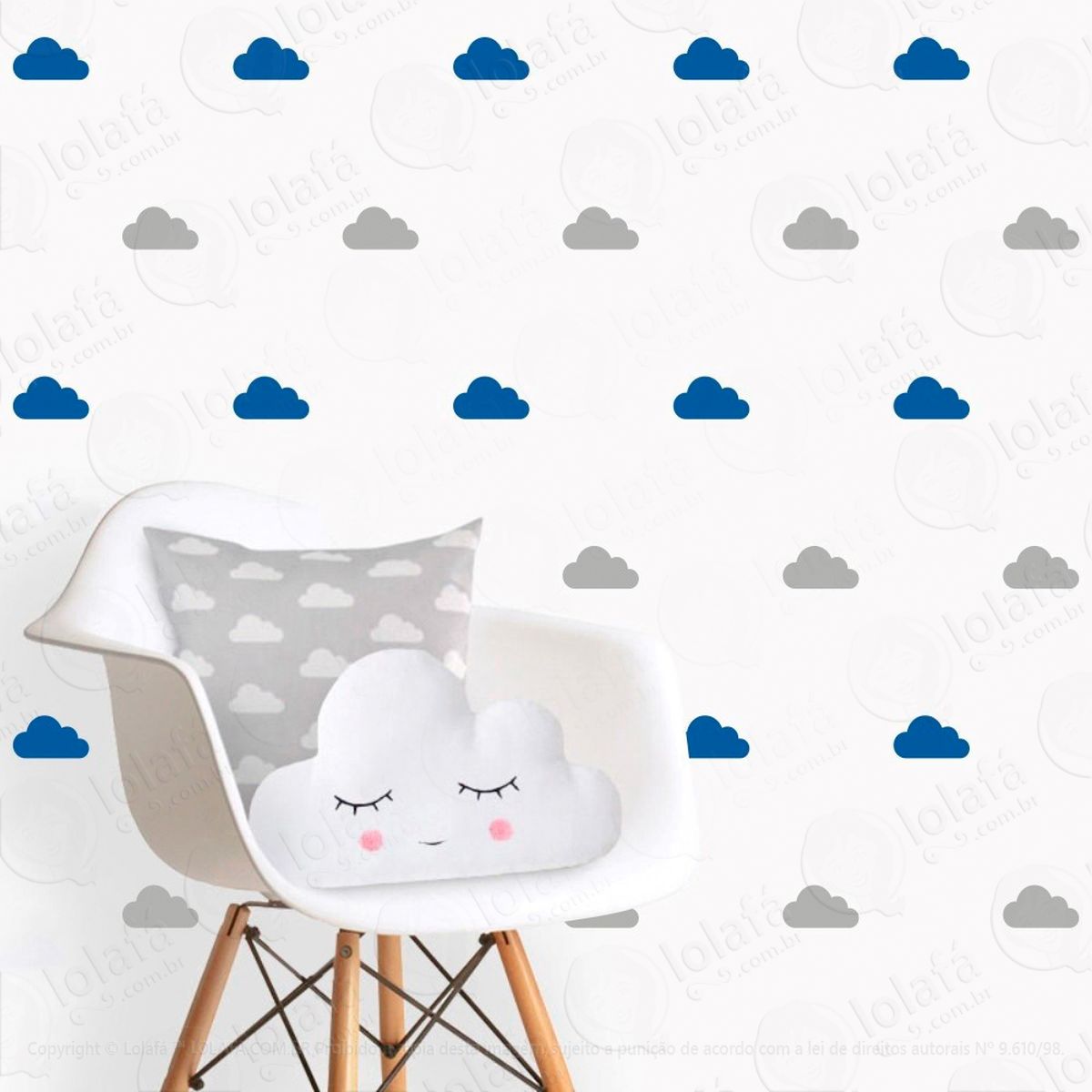 adesivos nuvens 56 peças adesivos para quarto de bebê infantil - mod:91