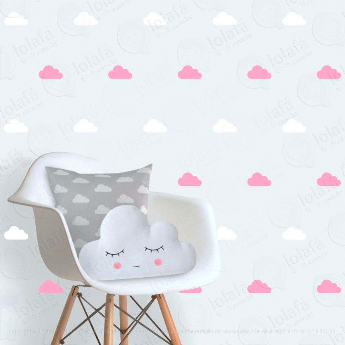 adesivos nuvens 56 peças adesivos para quarto de bebê infantil - mod:92