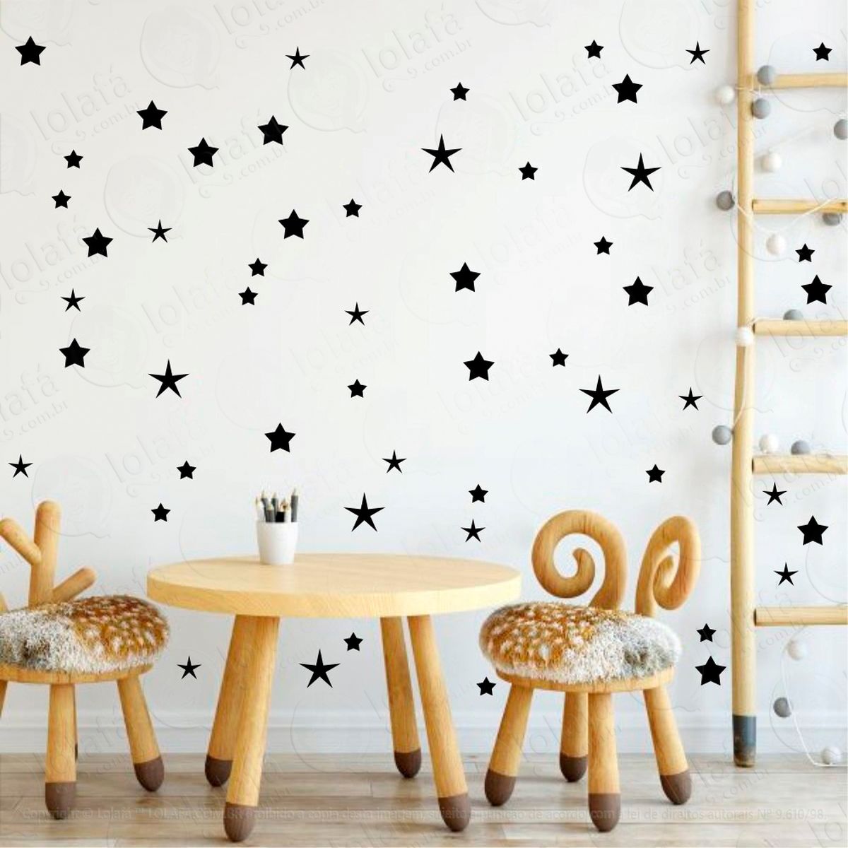 adesivos estrelas 73 peças adesivos para quarto de bebê infantil - mod:116