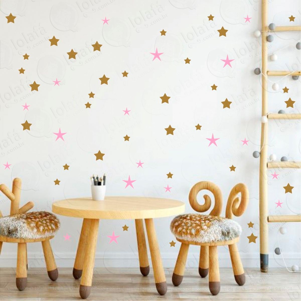 adesivos estrelas 73 peças adesivos para quarto de bebê infantil - mod:118