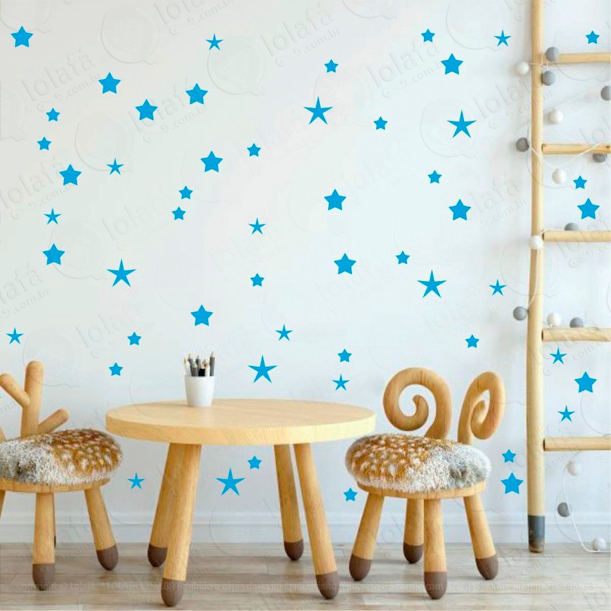 adesivos estrelas 73 peças adesivos para quarto de bebê infantil - mod:119