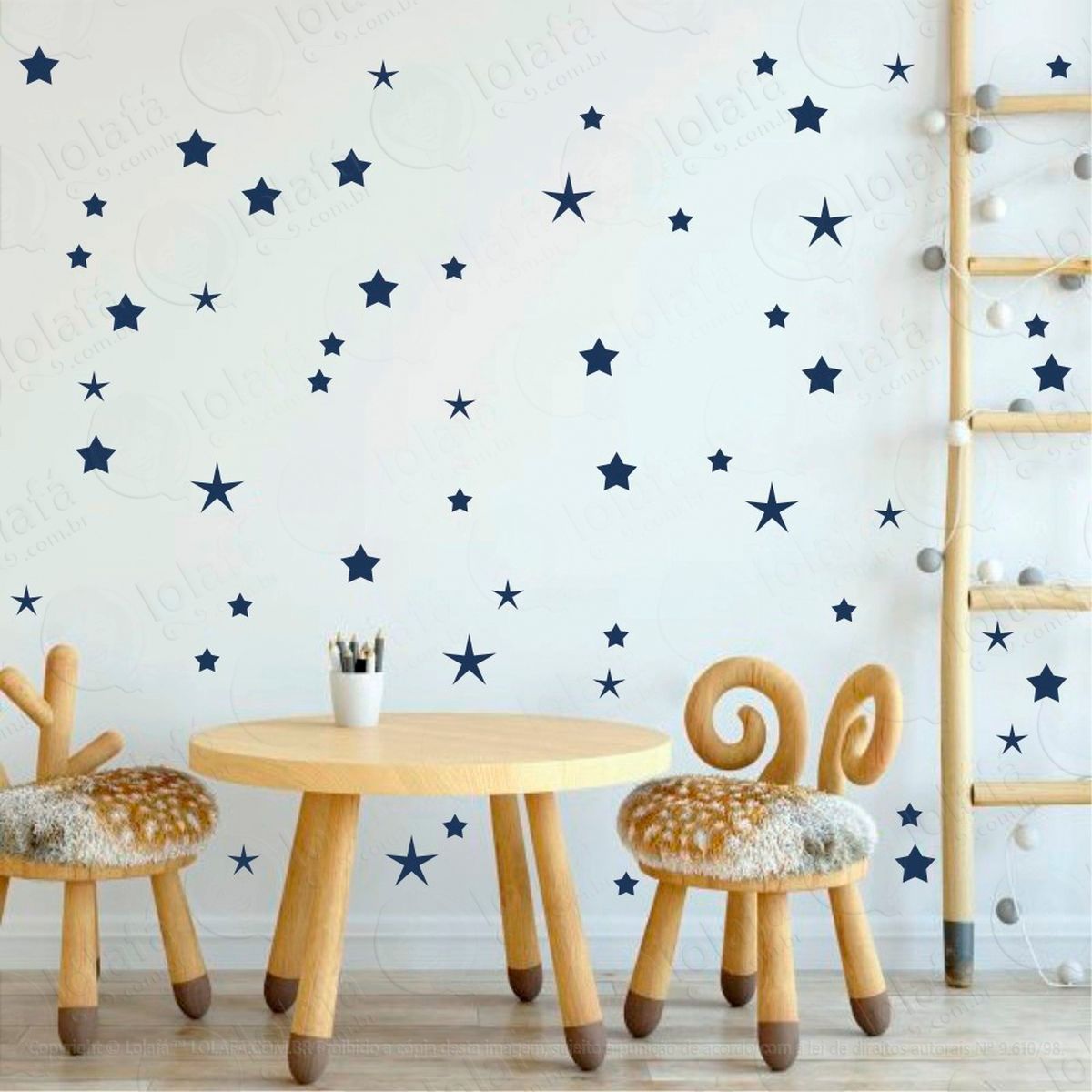 adesivos estrelas 73 peças adesivos para quarto de bebê infantil - mod:121