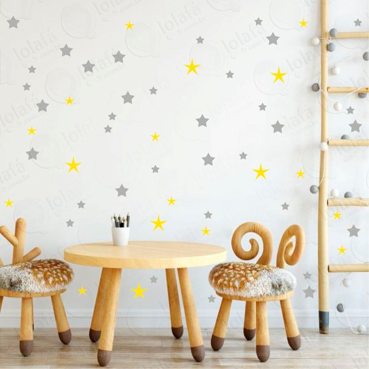 adesivos estrelas 73 peças adesivos para quarto de bebê infantil - mod:124