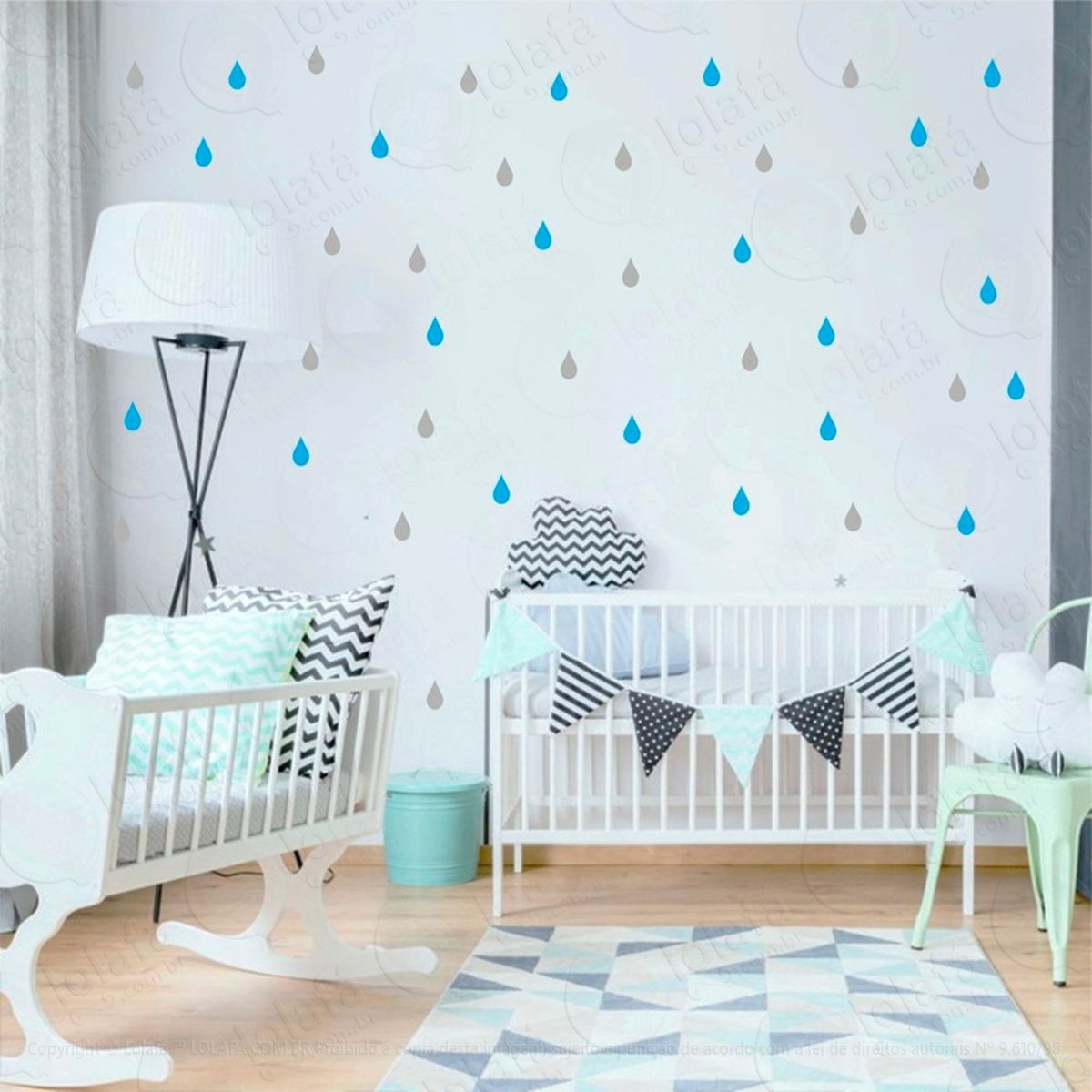 adesivos gotas 192 peças adesivos para quarto de bebê infantil - mod:128