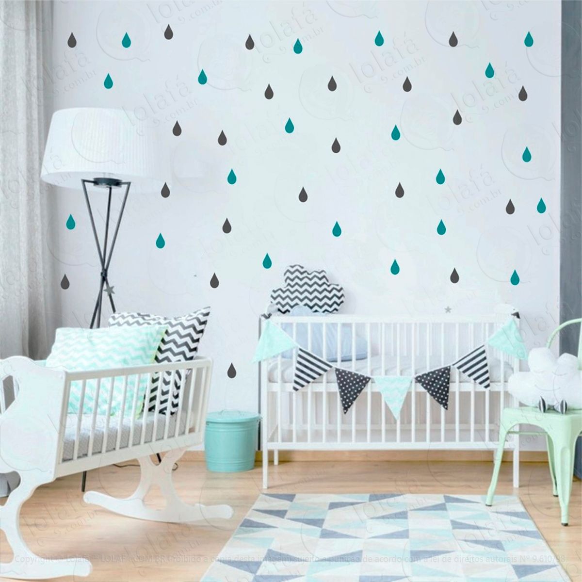 adesivos gotas 192 peças adesivos para quarto de bebê infantil - mod:148