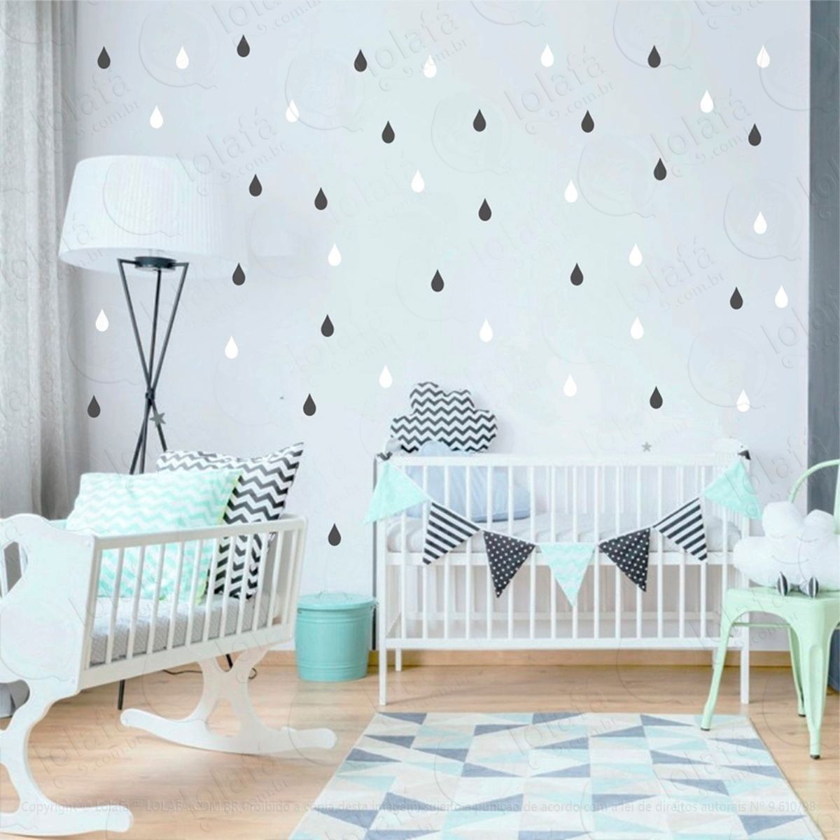 adesivos gotas 192 peças adesivos para quarto de bebê infantil - mod:149