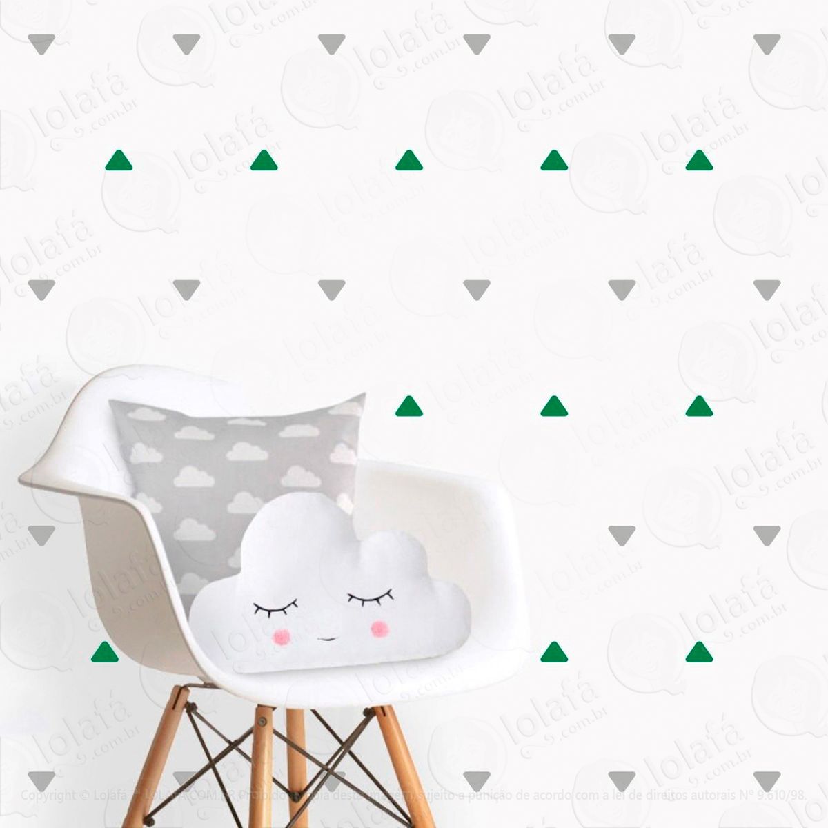 adesivos triângulos 216 peças adesivos para quarto de bebê infantil - mod:216