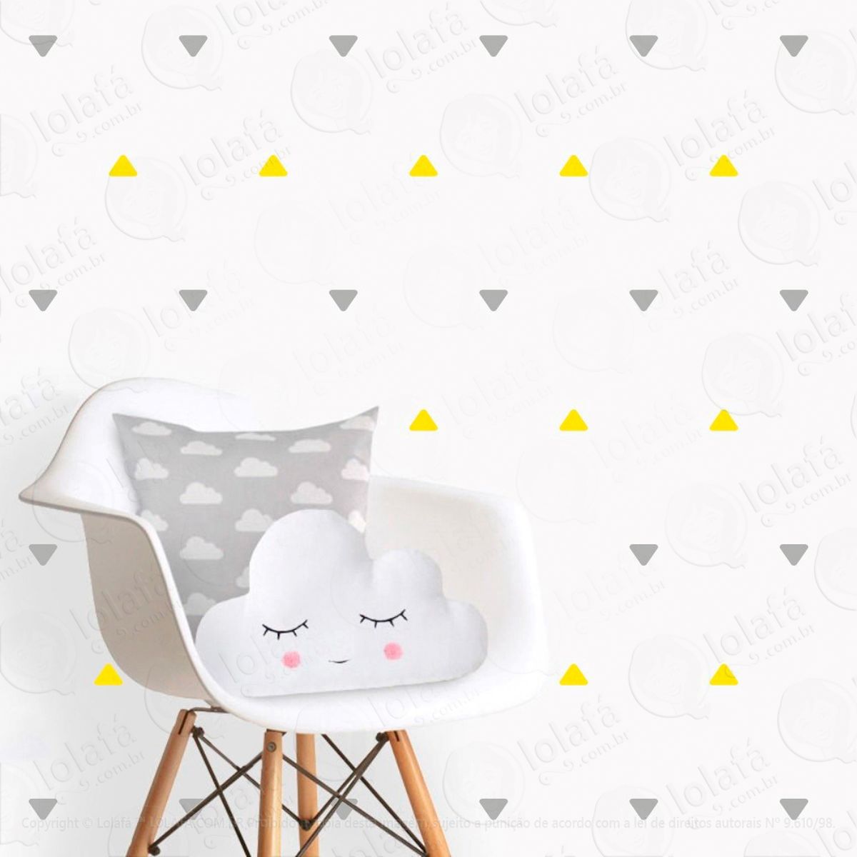 adesivos triângulos 216 peças adesivos para quarto de bebê infantil - mod:221