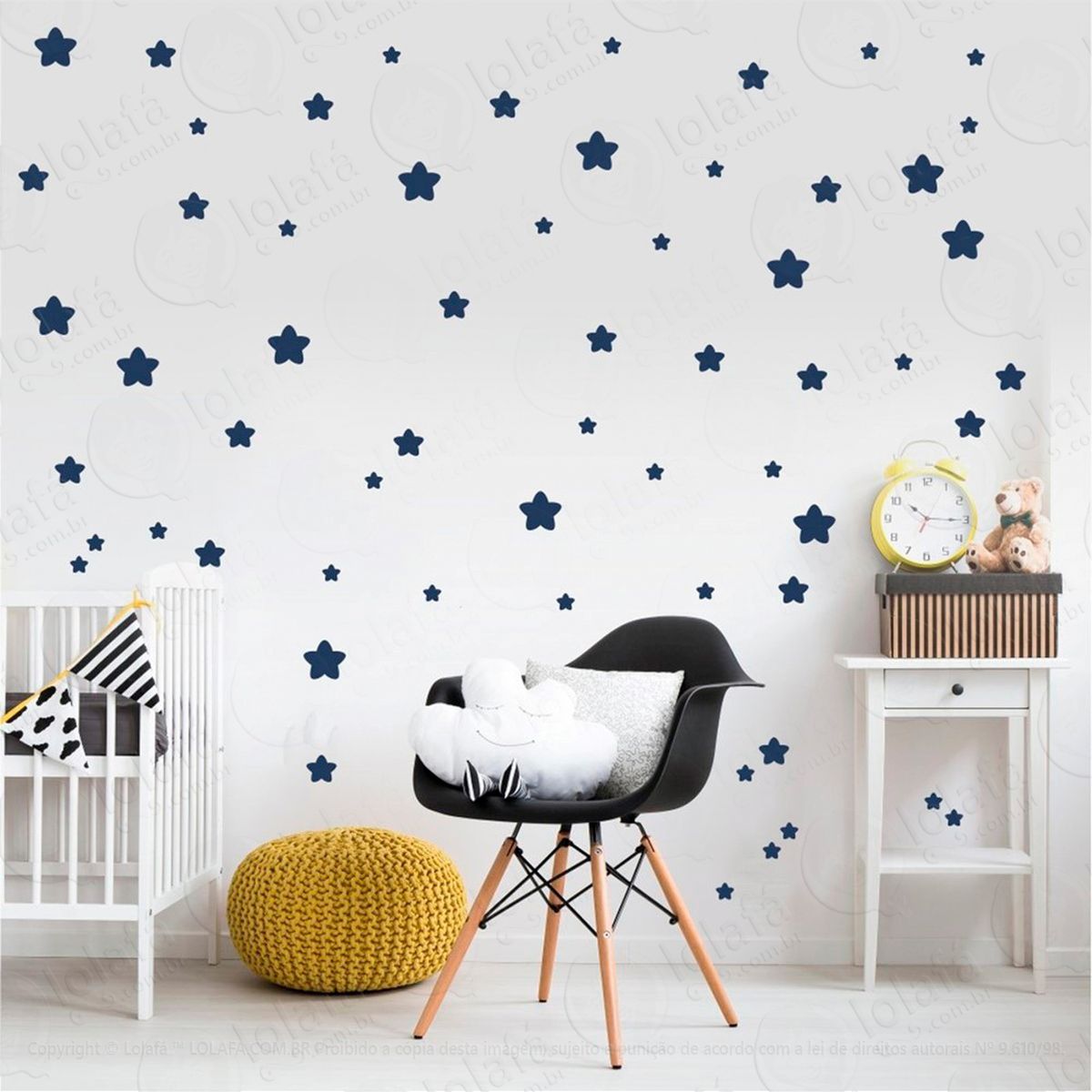 adesivos estrelas 118 peças adesivos para quarto de bebê infantil - mod:413