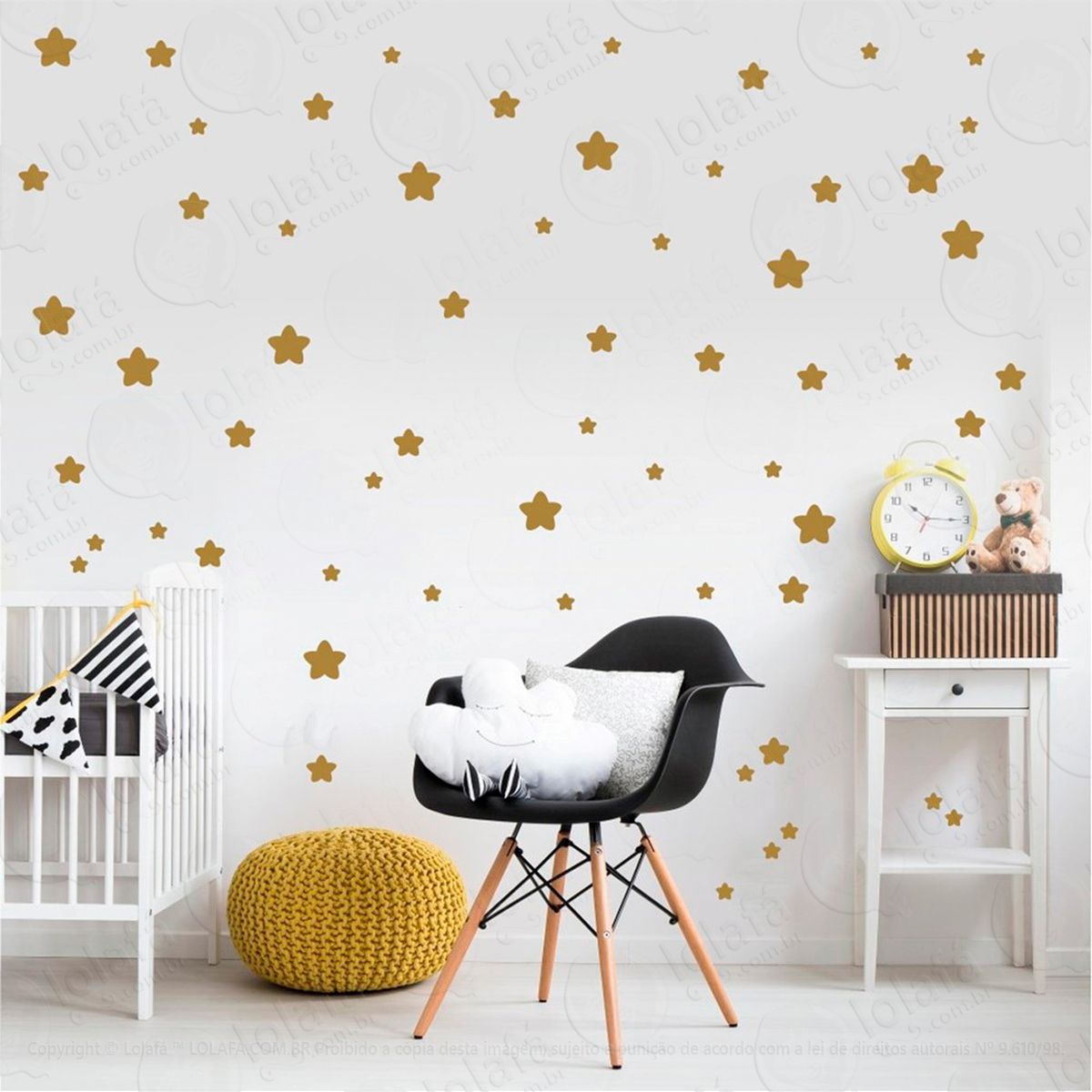 adesivos estrelas 118 peças adesivos para quarto de bebê infantil - mod:414