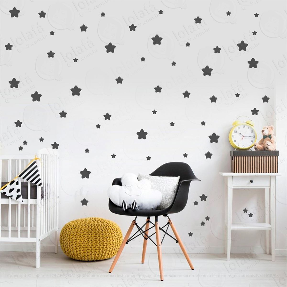 adesivos estrelas 118 peças adesivos para quarto de bebê infantil - mod:418