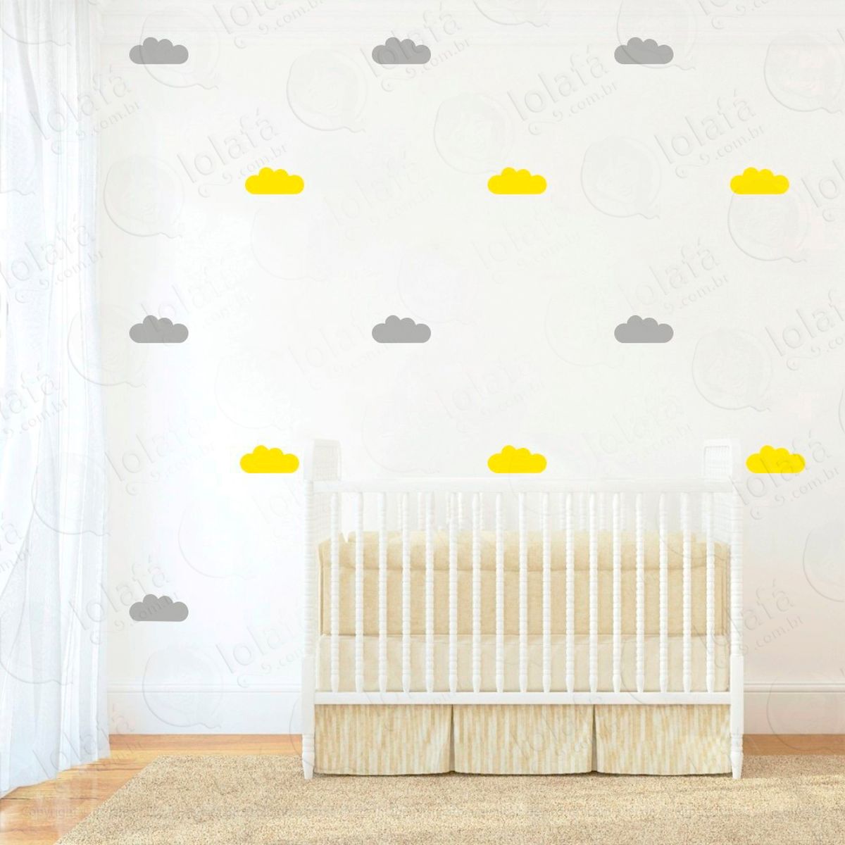 adesivos nuvens 40 peças adesivos para quarto de bebê infantil - mod:480