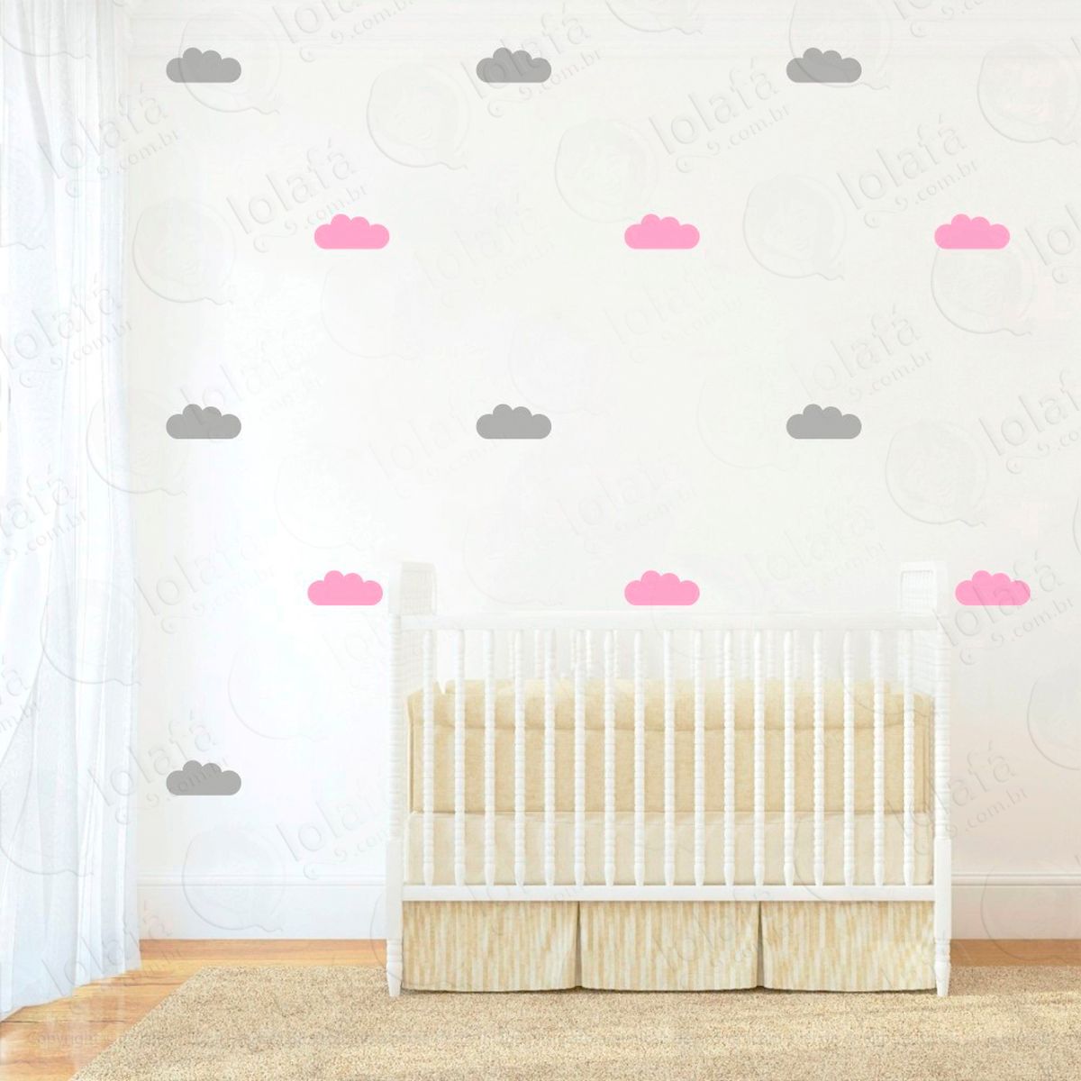 adesivos nuvens 40 peças adesivos para quarto de bebê infantil - mod:482