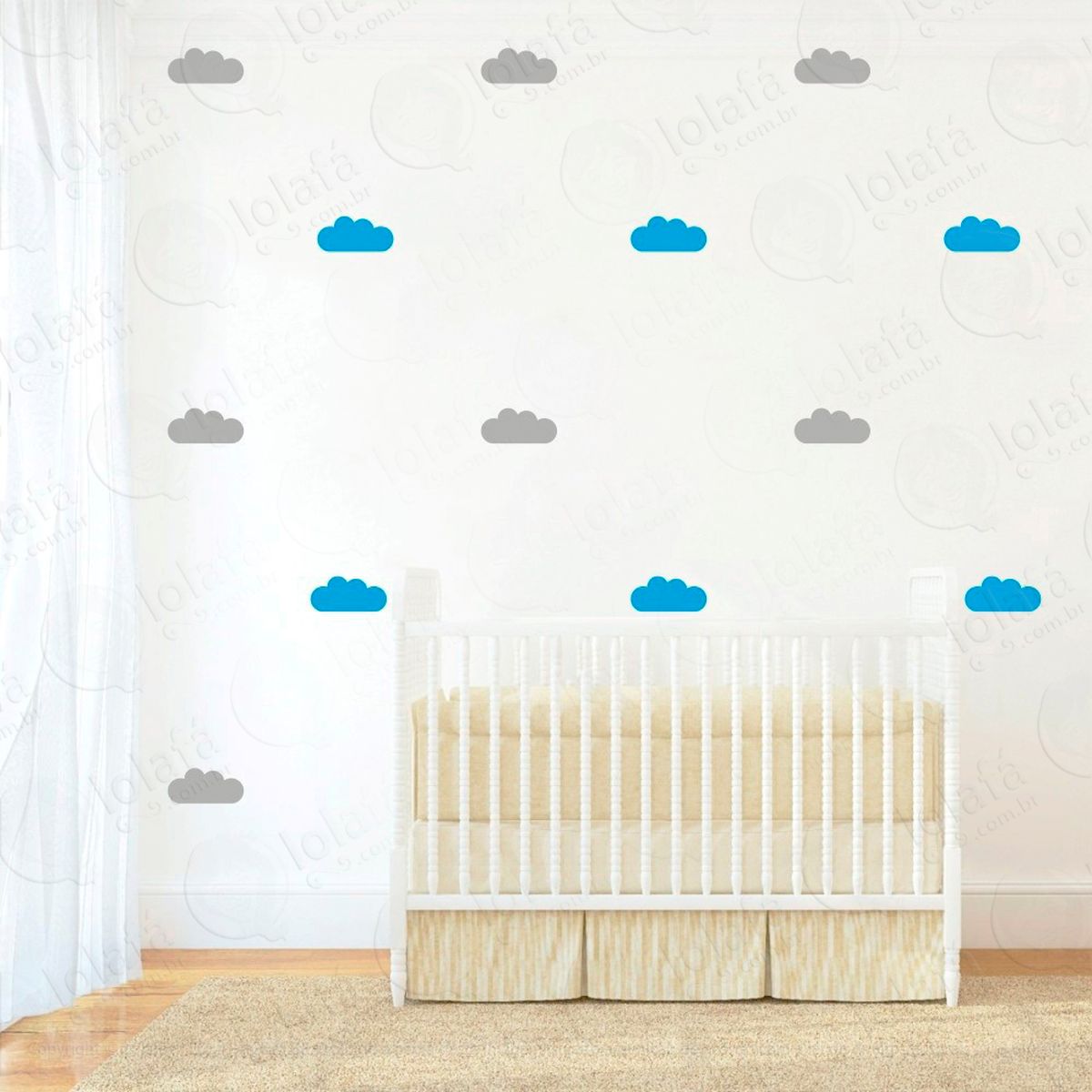adesivos nuvens 40 peças adesivos para quarto de bebê infantil - mod:484