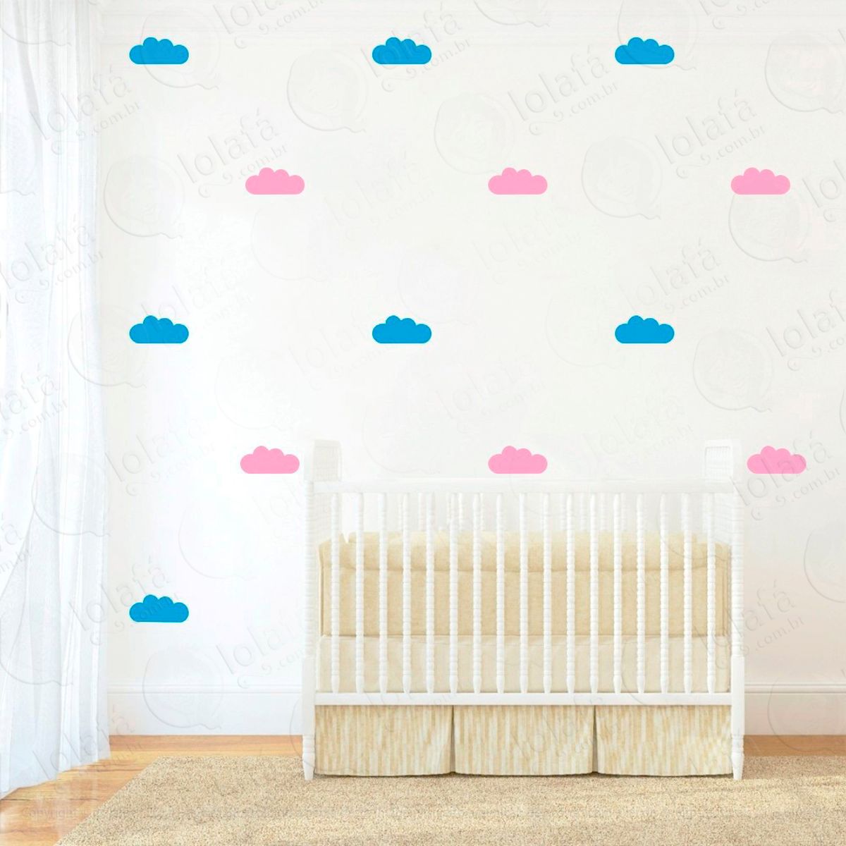 adesivos nuvens 40 peças adesivos para quarto de bebê infantil - mod:486